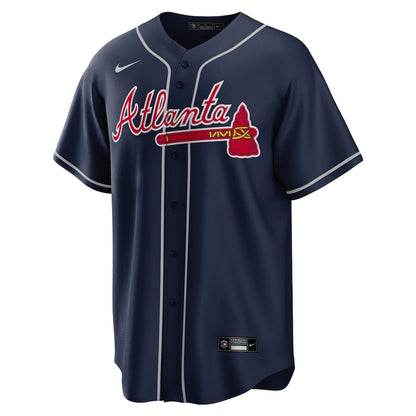 Men's Atlanta Braves Ozzie Albies Navy Alternate Replica Player Name Jersey